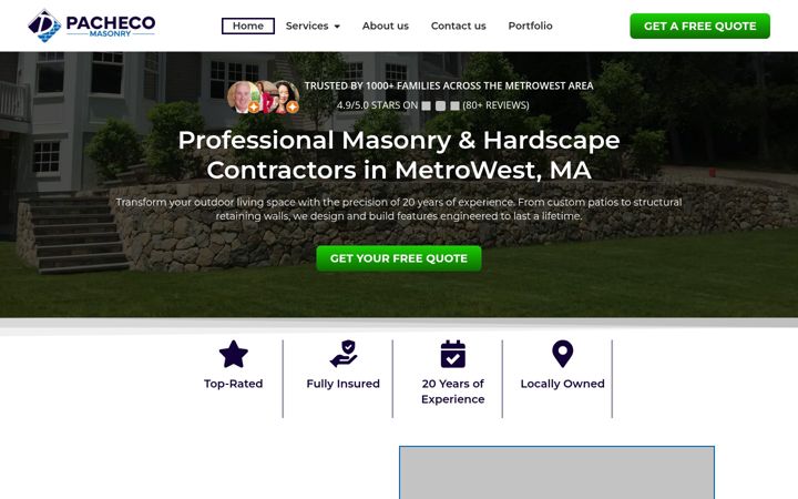 Screenshot of dpachecomasonry.com