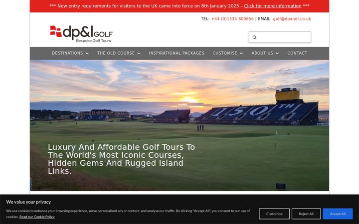 Screenshot of dpandlgolf.com