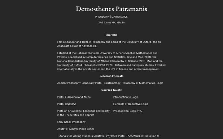 Screenshot of dpatramanis.com