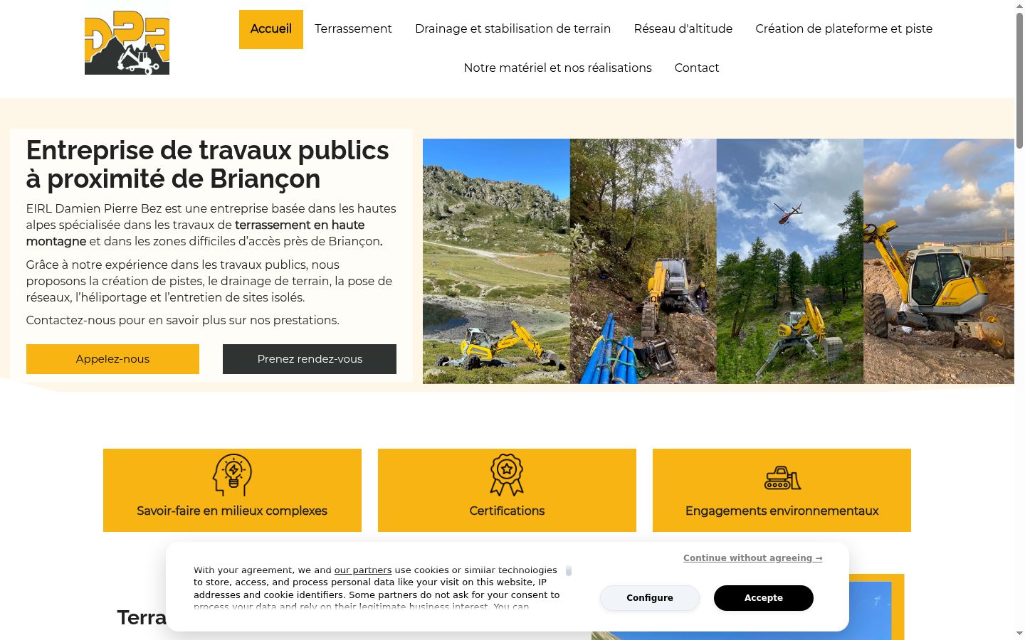 Posnetek zaslona pasice za privolitev, prikazane pred kakršno koli interakcijo