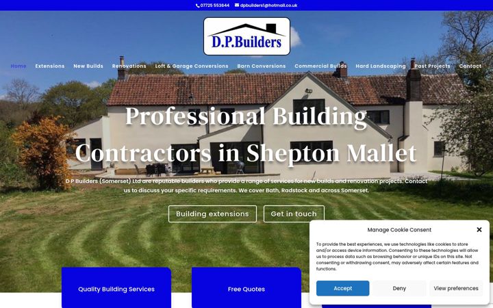 Snímek obrazovky dpbuilderssomerset.co.uk