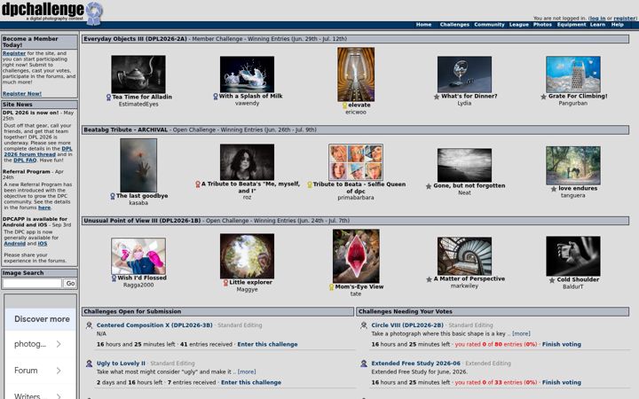 Screenshot of dpchallenge.com