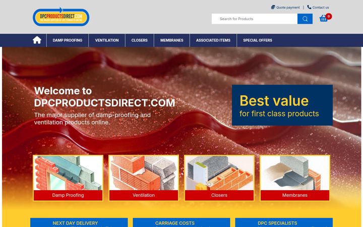 Screenshot of dpcproductsdirect.com