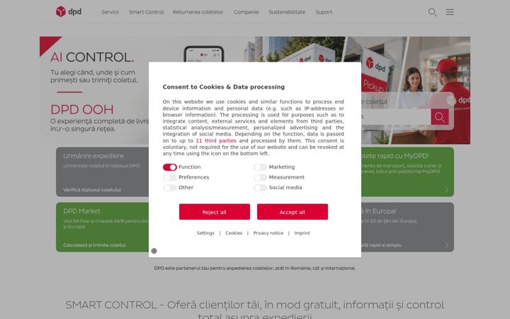 Screenshot of dpd.ro