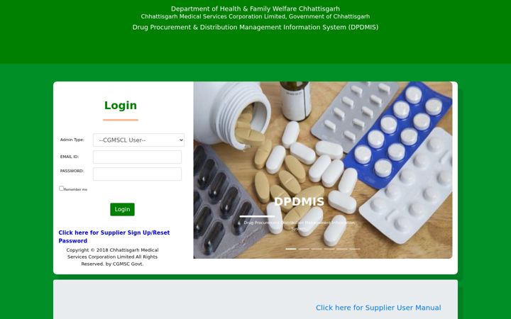 Screenshot di dpdmis.in