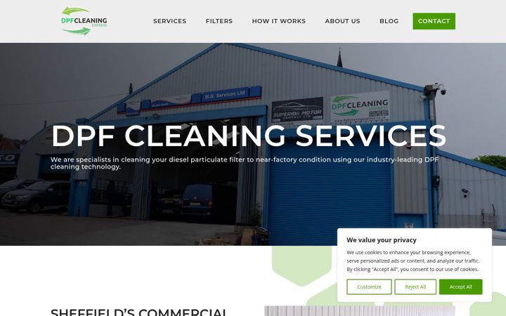 Screenshot of dpfcleaningexpress.co.uk