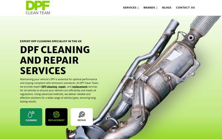 Screenshot of dpfcleanteam.co.uk