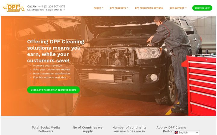 Screenshot of dpfmachines.co.uk