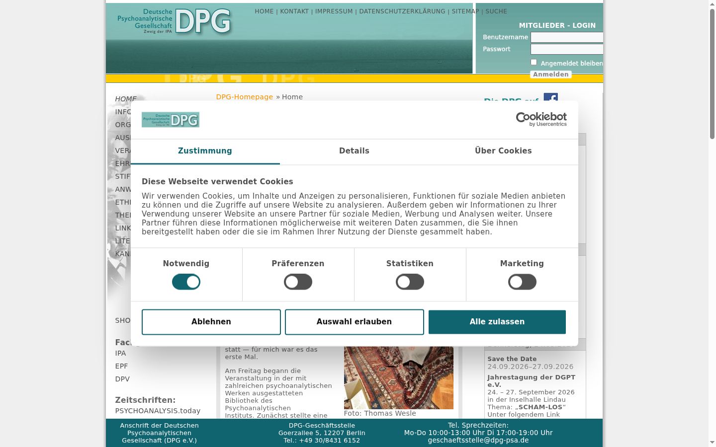 Screenshot del banner di consenso mostrato prima di qualsiasi interazione