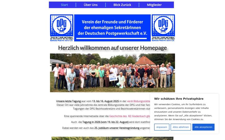 Screenshot von dpg-verein.de
