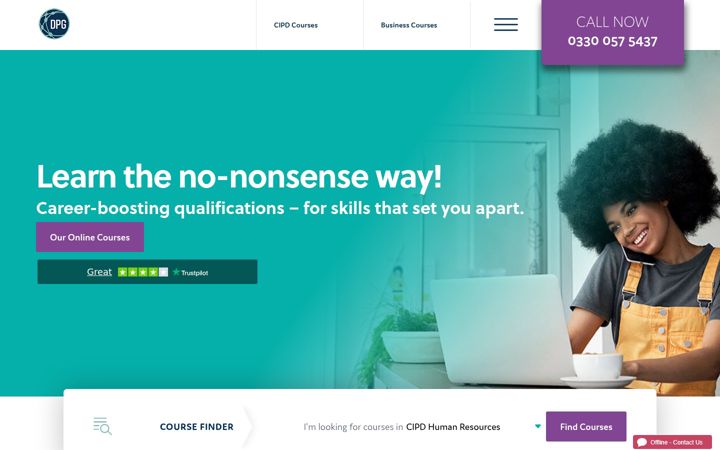 Screenshot of dpglearn.co.uk