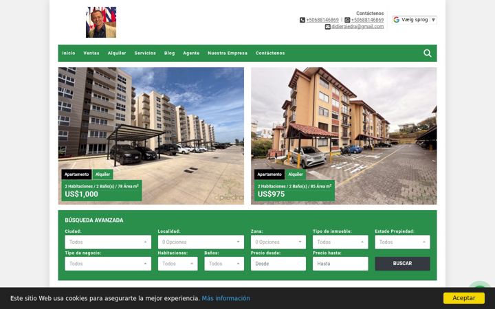 Screenshot of dpiedrabienesraices.com