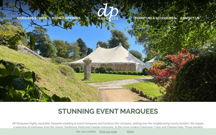 Screenshot of dpmarquees.co.uk