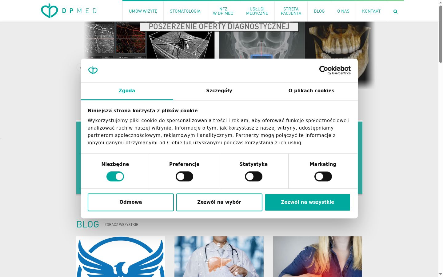 Screenshot del banner di consenso mostrato prima di qualsiasi interazione