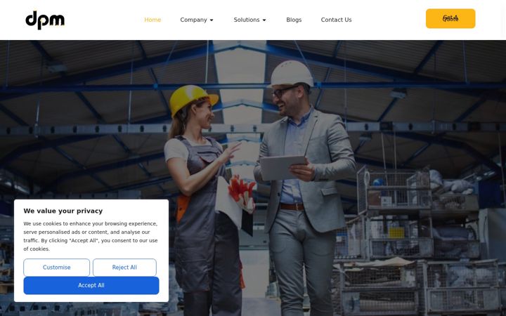Screenshot of dpmproducts.com