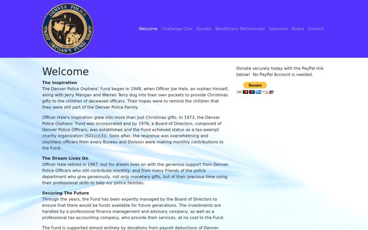 Screenshot of dpof.org