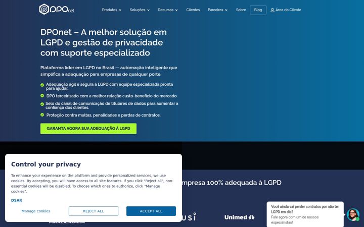 Screenshot von dponet.com.br