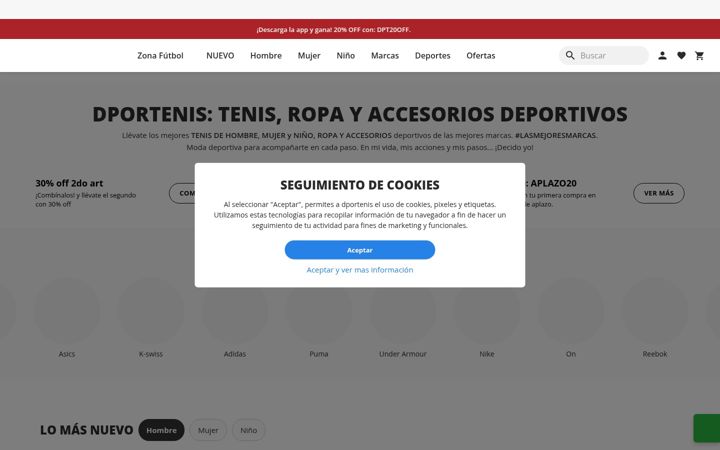 Screenshot of dportenis.mx