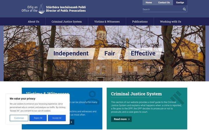 Screenshot ta' dppireland.ie