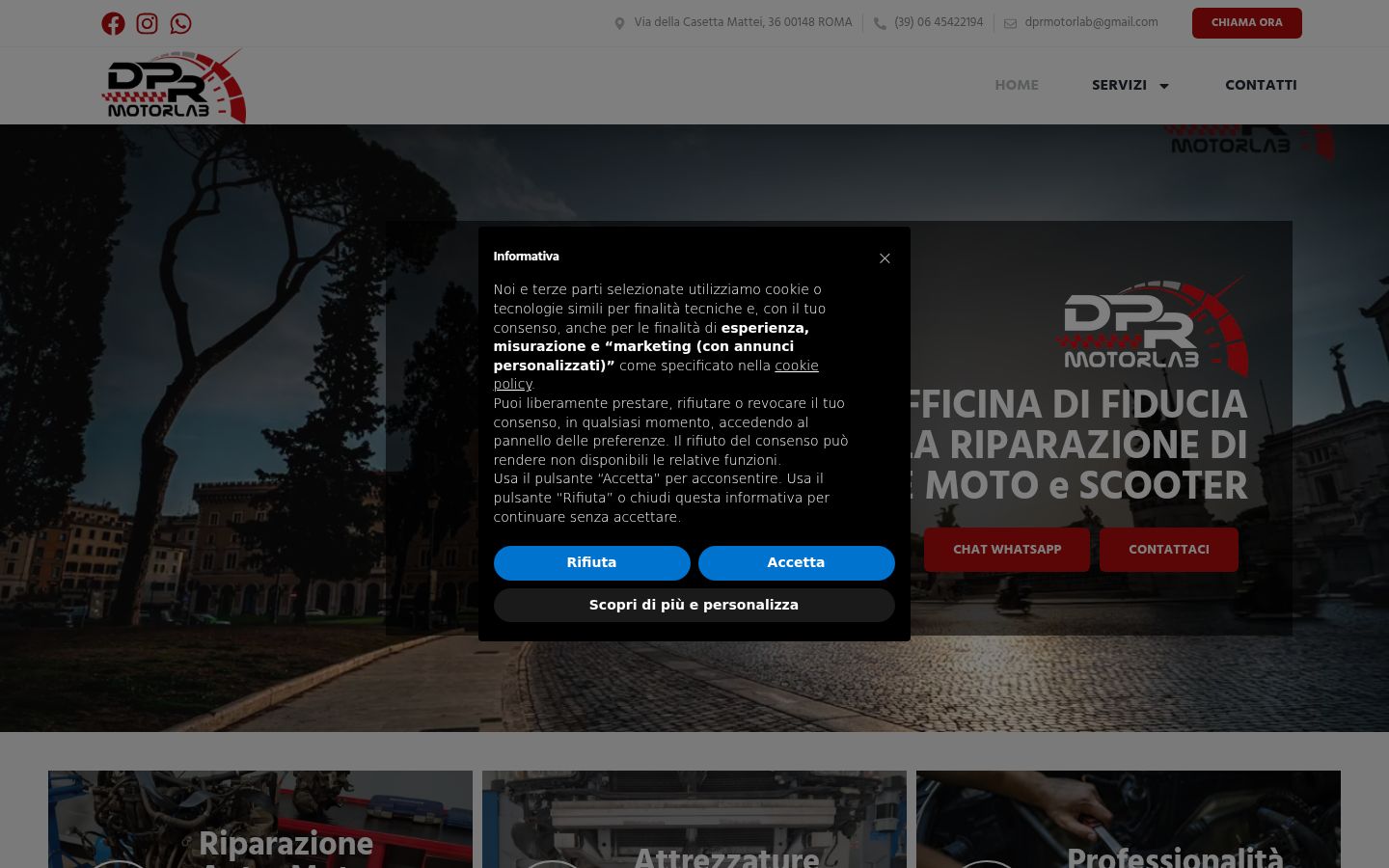 Screenshot of the consent banner shown before any interaction