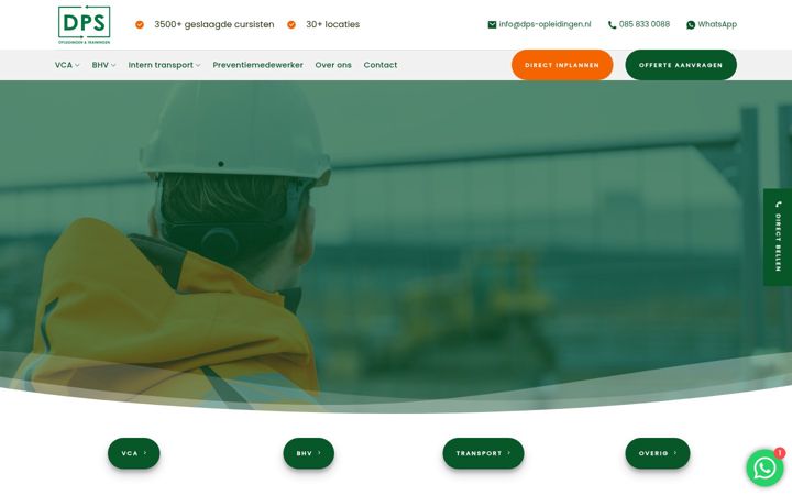 Screenshot of dps-opleidingen.nl