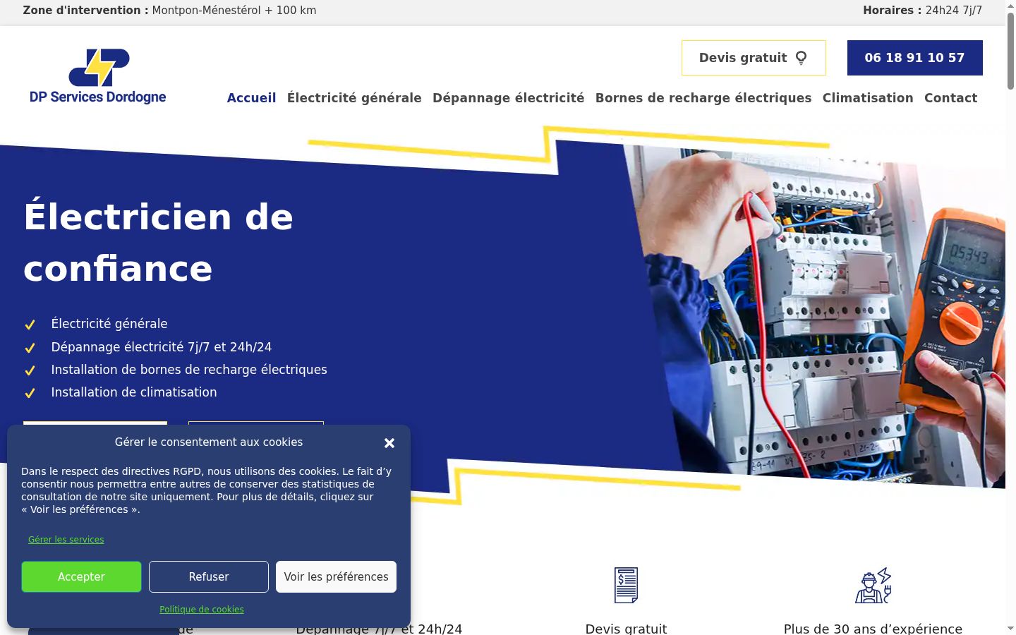 Screenshot del banner di consenso mostrato prima di qualsiasi interazione