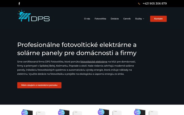 Snimka zaslona za dpsfotovoltika.sk