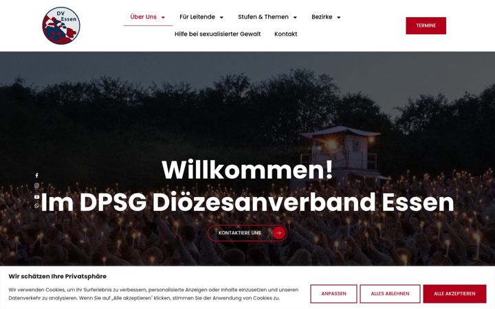 Snímek obrazovky dpsg-essen.de