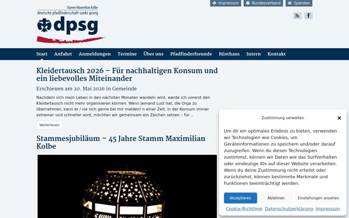Snímek obrazovky dpsg-maxkolbe.de