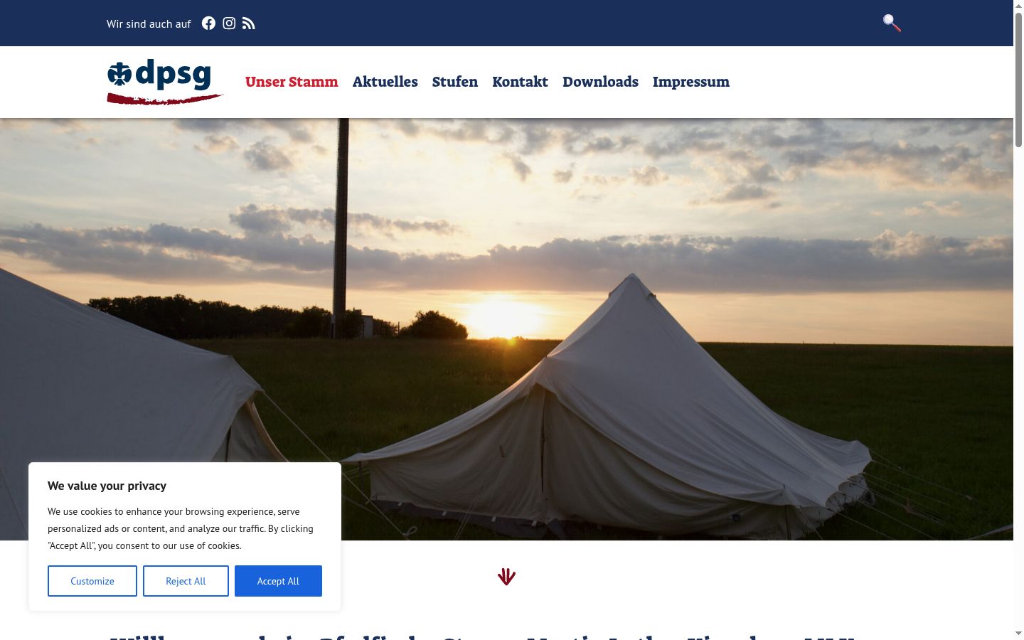 Screenshot tal-banner tal-kunsens muri qabel kwalunkwe interazzjoni