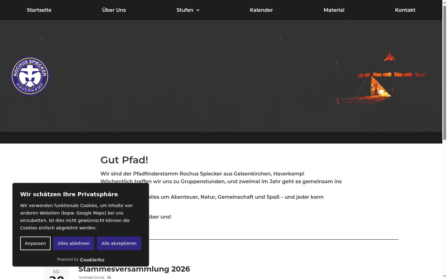 Screenshot tal-banner tal-kunsens muri qabel kwalunkwe interazzjoni