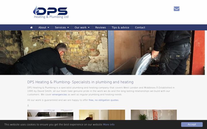 Snímek obrazovky dpsheatingandplumbing.co.uk