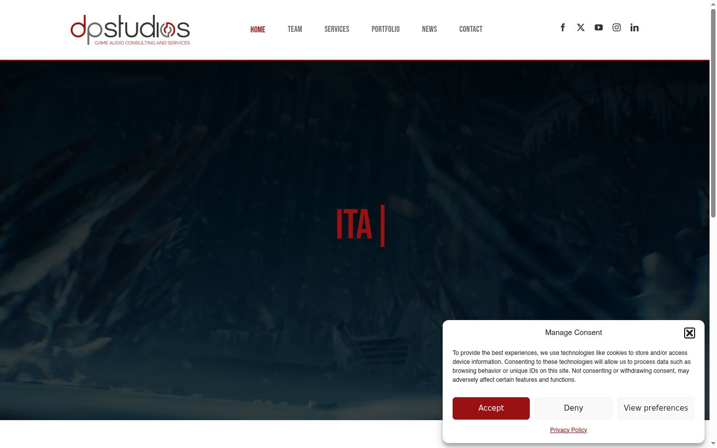 Screenshot of the consent banner shown before any interaction