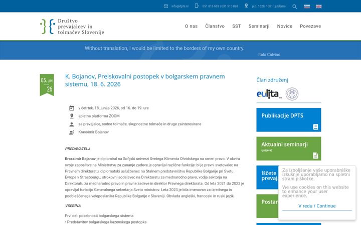 Snimka zaslona za dpts.si