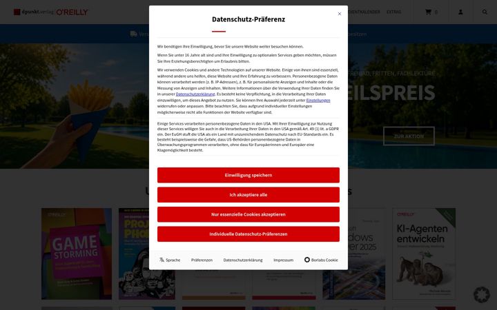Screenshot of dpunkt.de