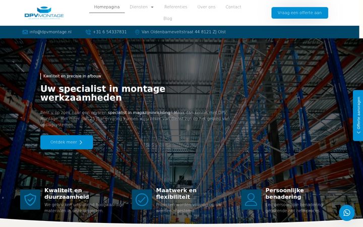 Ekrano kopija dpvmontage.nl
