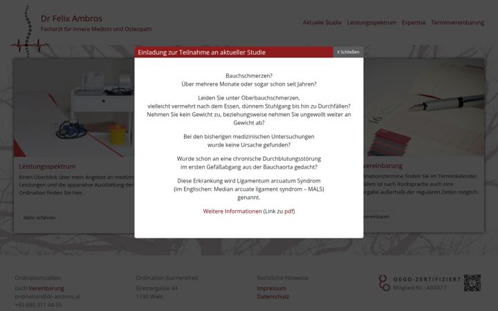 Snímek obrazovky dr-ambros.at