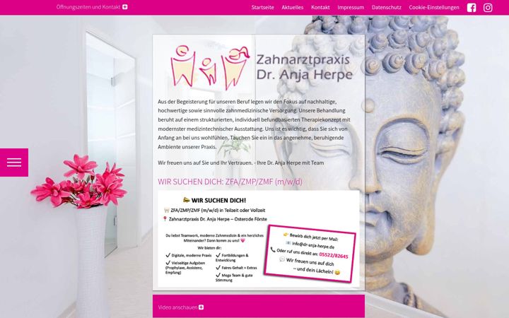 Snímek obrazovky dr-anja-herpe.de
