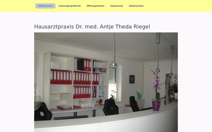 Snímek obrazovky dr-antje-riegel.de