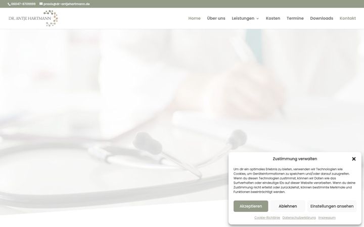 Snímek obrazovky dr-antjehartmann.de