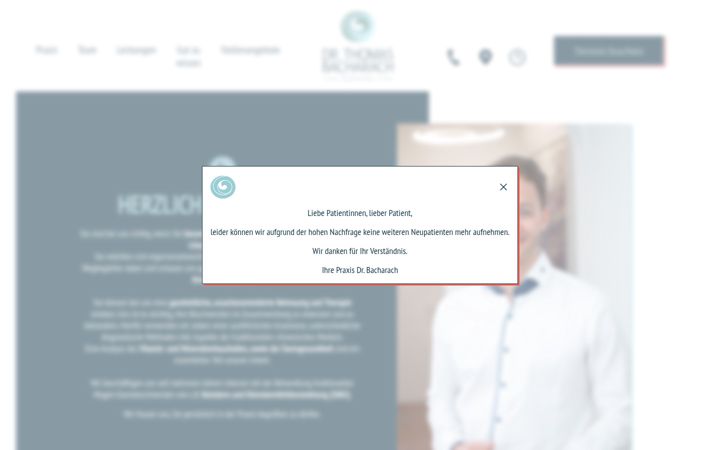 Snímek obrazovky dr-bacharach.de