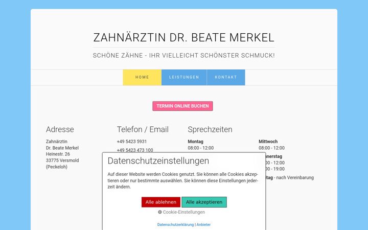 Screenshot of dr-beate-merkel.de