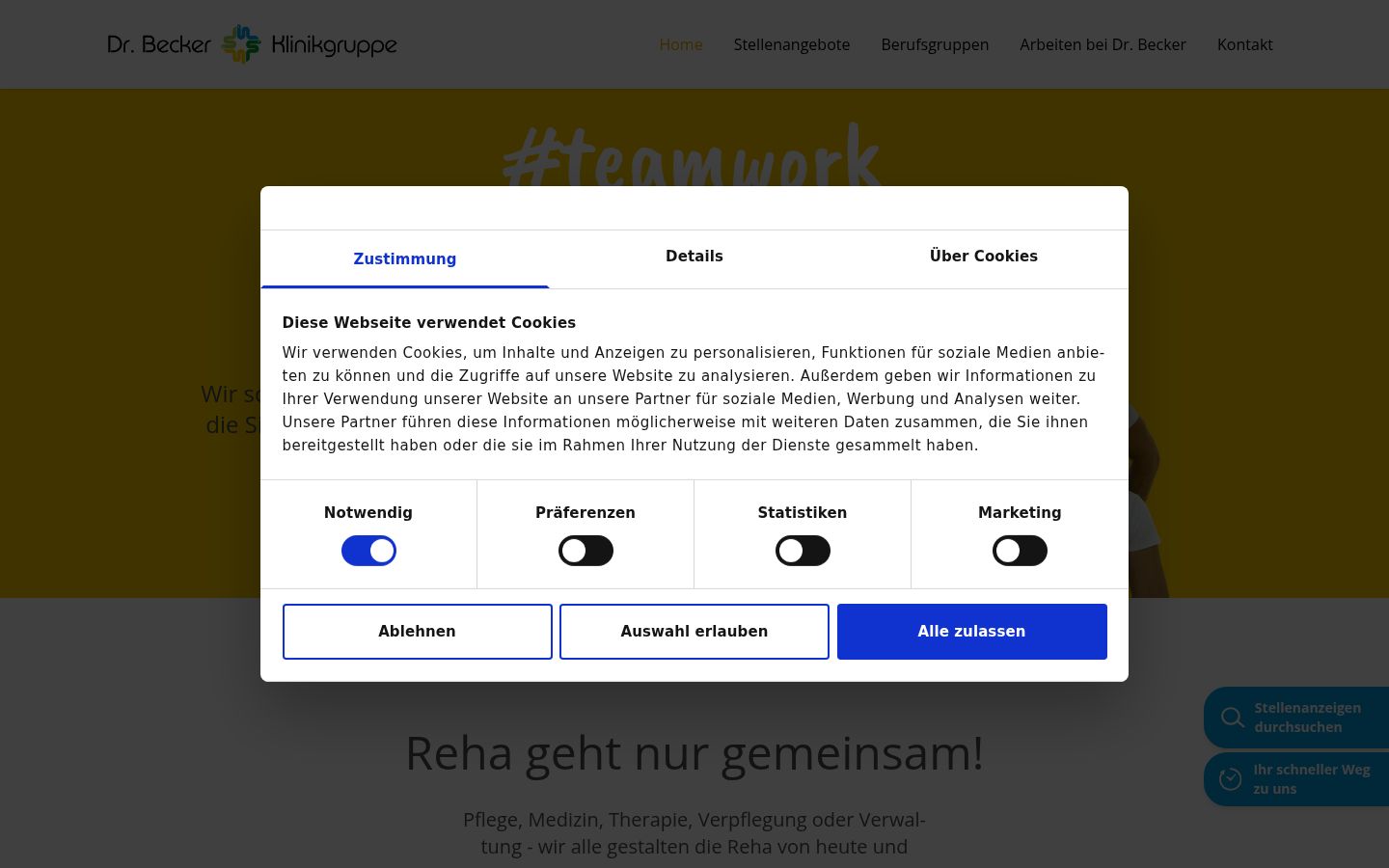 Screenshot of the consent banner shown before any interaction
