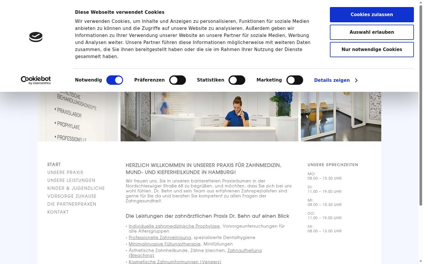Screenshot of the consent banner shown before any interaction