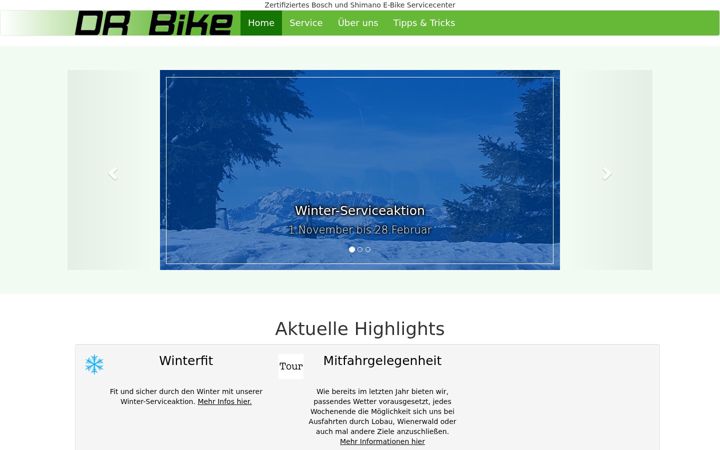 Snímek obrazovky dr-bike.at