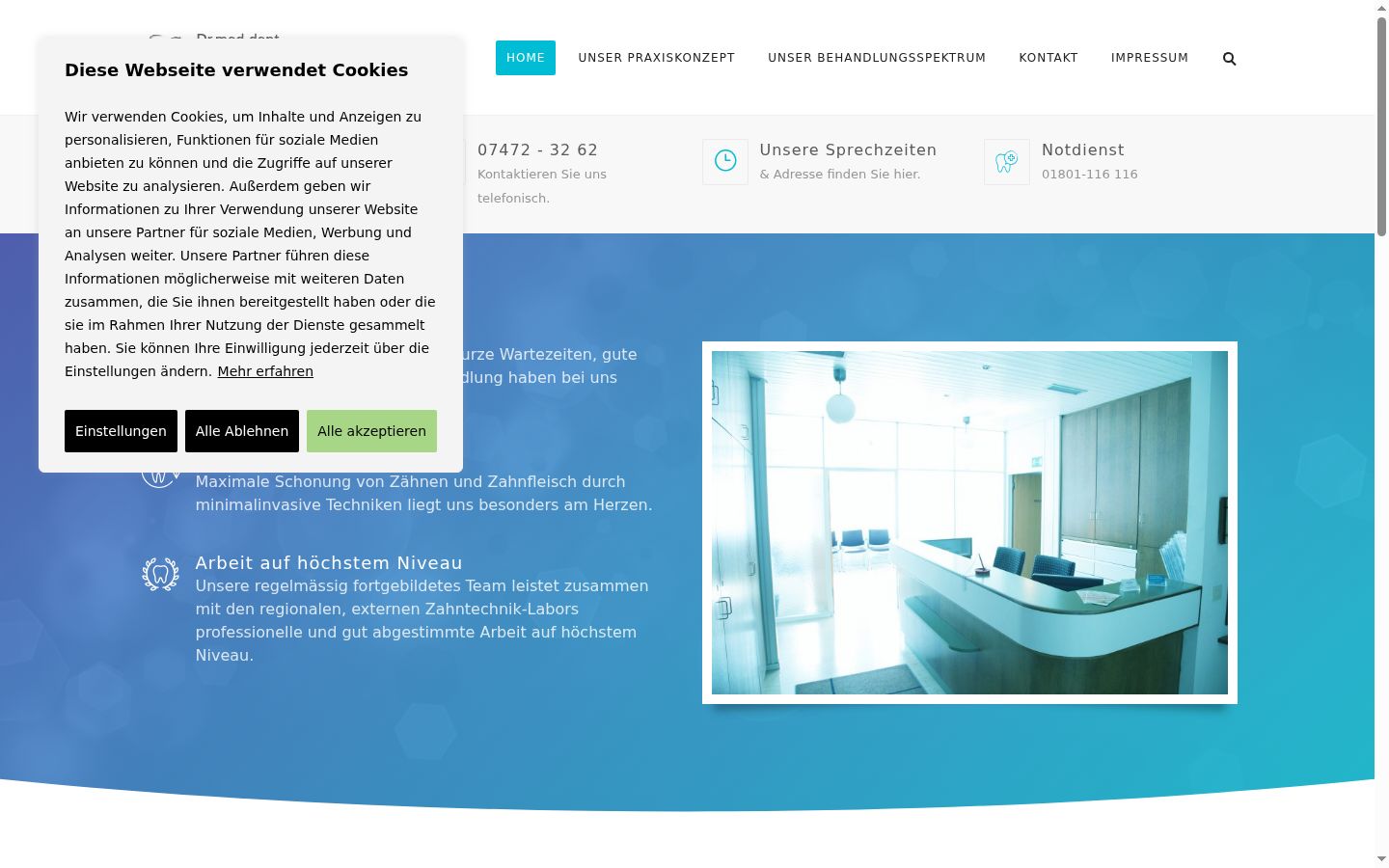 Screenshot of the consent banner shown before any interaction