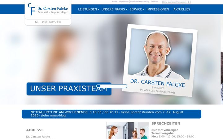 Skærmbillede af dr-carsten-falcke.de