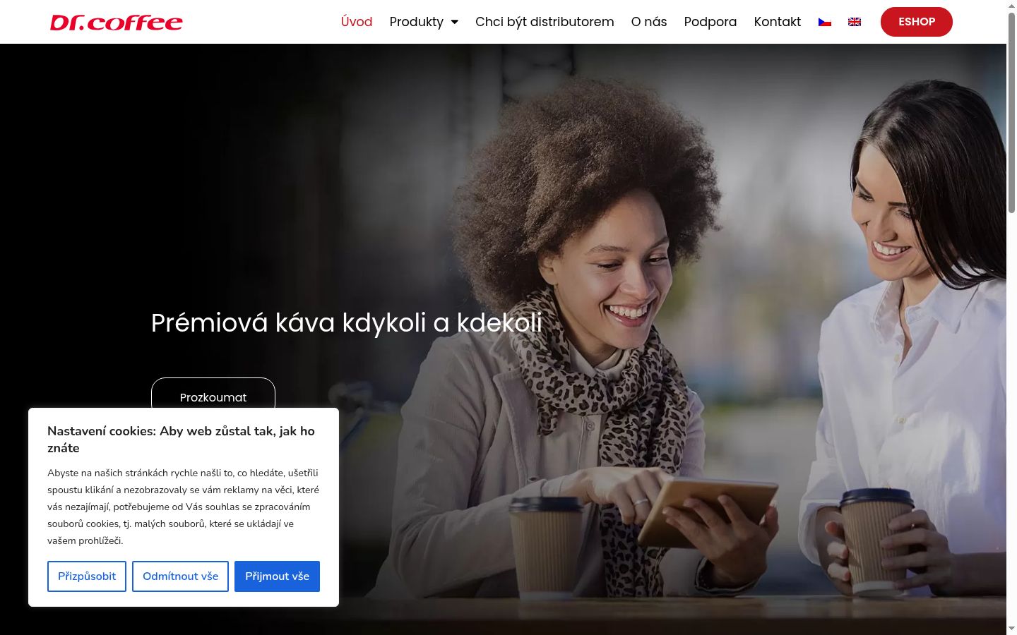 Snímek obrazovky baneru souhlasu zobrazeného před jakoukoli interakcí