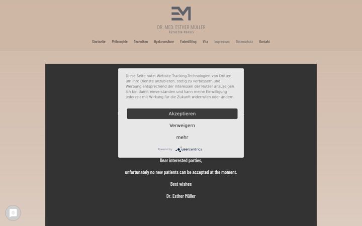 Screenshot of dr-esther-mueller.de