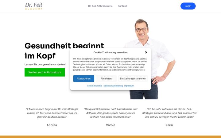 Screenshot of dr-feil.academy